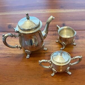 Classic Silver Plated Tea Set with Elegant Design